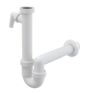 Сифон для мойки AlcaPlast трубчатый с накидной гайкой 6/4" и подводкой A81-DN40